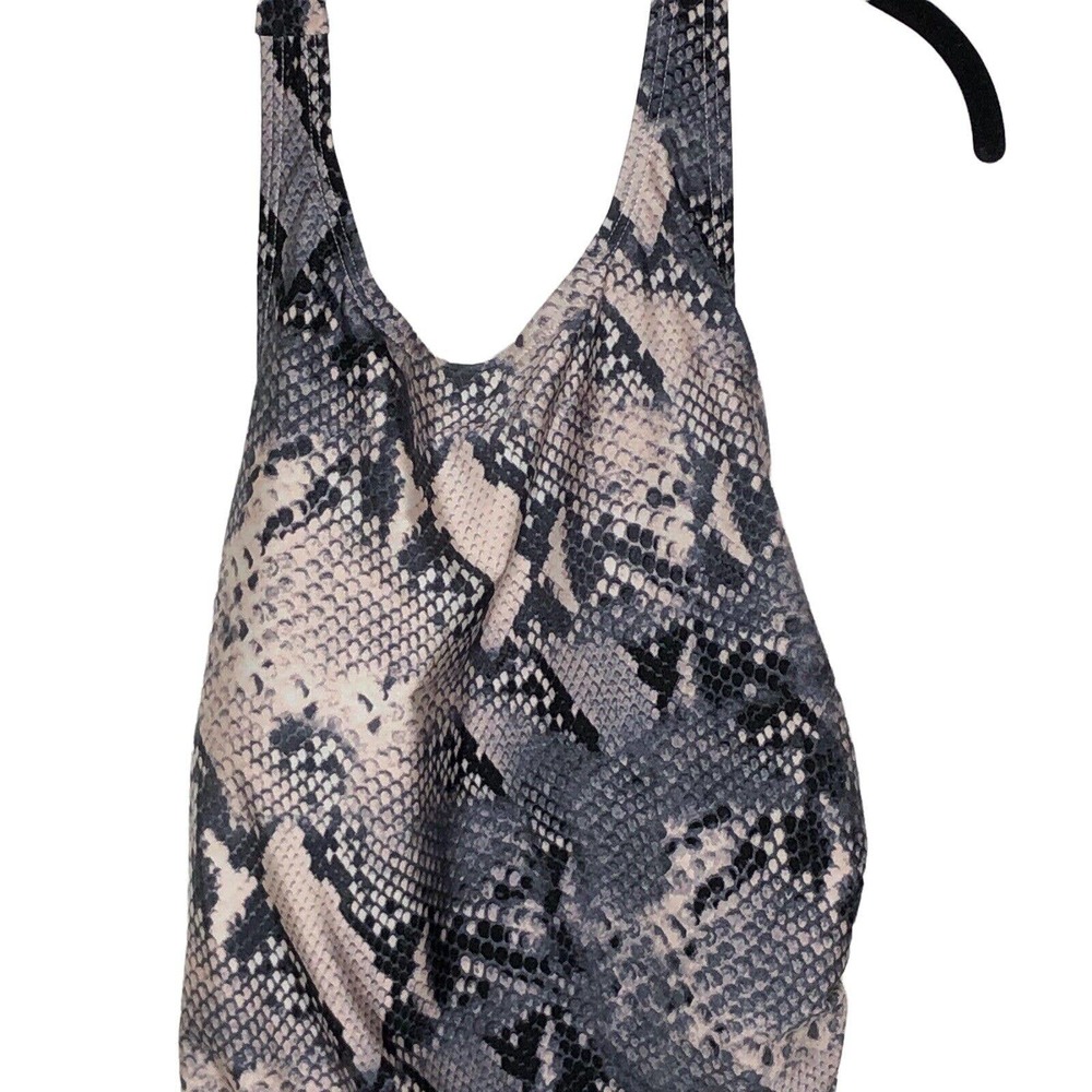 NWT Calvin Klein Womens Snakeskin Print one Piece Swimsuit Size 16 Halter‎ Neck - Picture 4 of 9